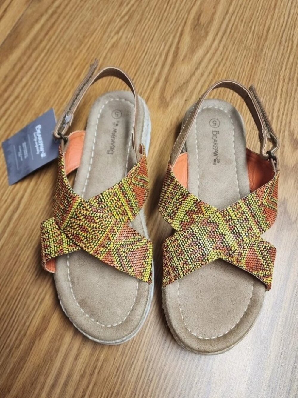 NWT BearPaw Youth Sandals NWT RAELYNN Slingback Low Plarform Size 5